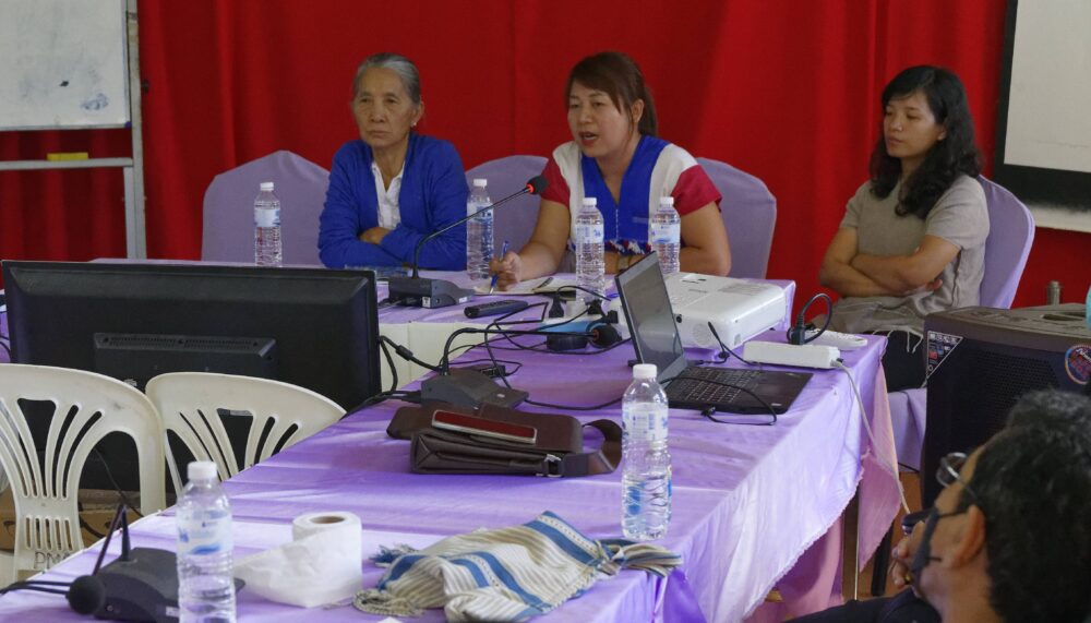 Women discussing the implementation of the Women, Peace and Security Agenda in Myanmar at an event of the Observe and Act participatory action research project.